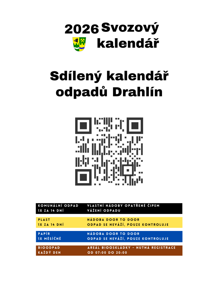 Sdílený svozový kalendář Drahlín 2026